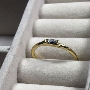 Gold Glass Rectangle Ring